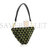 PRADA JACQUARD TRIANGOLO SYMBOLE EMBROIDERED MINI TRIANGLE SHOULDER BAG BLACK EDERA (27*15*5cm) - Image 2
