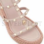 VALENTINO ROCKSTUD ANKLE STRAP WEDGE SANDALIN CALFSKIN LEATHER 95MM 5W2S0F95BAE_P45 - Image 5