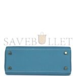 HERM�S MASTER KELLY RETOURNE 25 BLUE DENIM ROSE GOLD BUCKLE (25*17*7cm) - Image 4