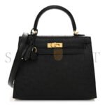 HERM�S MASTER A BLACK OSTRICH KELLY 25 WITH GOLD HARDWARE (25*17*7cm) - Image 3