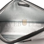 PRADA METALLIC BRUSHED CALFSKIN MINI TRIANGLE BAG SILVER (20*12*4cm) - Image 4