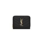 YSL CASSANDRE MATELASS� COMPACT ZIP AROUND WALLET IN GRAIN DE POUDRE LEATHER�668288BOW011000 (12*10*3cm)