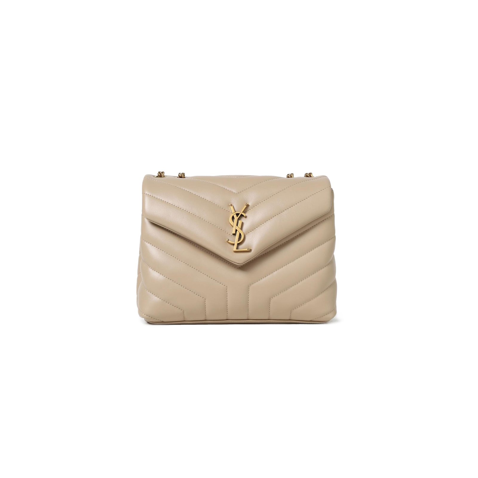 1ca4d0940bb3e953d94977b25c913077cc3e21cb YSL LOULOU SMALL CHAIN BAG IN QUILTED LEATHER 494699654410 (23*17*9cm) - Image 1