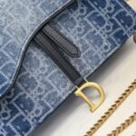 Women’s Fashion Canvas Blue Cowhide Handbag - Image 6