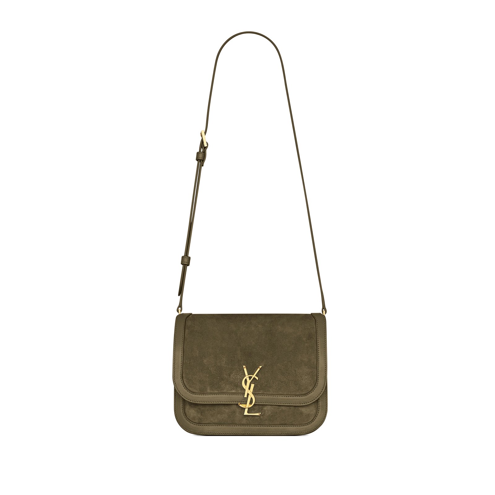 1d7e65a5210990f36fec9b2b1f3728dacf964ad5 YSL SOLFERINO MEDIUM SATCHEL IN QUILTED NUBUCK SUEDE 6350251133178 (22*18*5cm) - Image 1