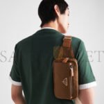 PRADA RE-NYLON AND LEATHER BELT BAG 2VL977 (21*12.5*4.5cm) - Image 3