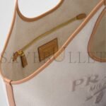 PRADA LARGE LINEN BLEND AND LEATHER TOTE BAG 1BG472 (37*30*13cm) - Image 6
