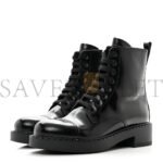 PRADA SPAZZOLATO CHOCOLATE 50MM COMBAT BOOTS 36 BLACK - Image 2