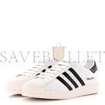 PRADA X ADIDAS BRUSHED CALFSKIN LOGO MENS SUPERSTAR SNEAKERS 7.5 WHITE BLACK - Image 3