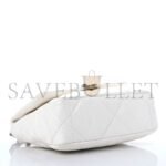 CHANEL LAMBSKIN QUILTED MEDIUM CHANEL 19 FLAP WHITE AS1160 (26*16*9cm) - Image 3