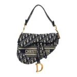 Bias embroidered saddle bag blue