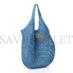PRADA RAFFIA EMBROIDERED LOGO SHOPPING TOTE BAG CELESTE (50*41*19cm) - Image 2