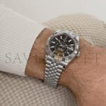 ROLEX SKY-DWELLER STAINLESS STEEL BLACK DIAL JUBILEE WATCH 326934 - Image 2