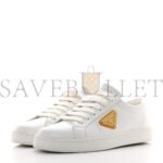 PRADA SPAZZOLATO ROIS METAL TRIANGLE LOGO 25MM SNEAKERS 35.5 WHITE SOLEIL - Image 2