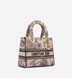 Medium pink embroidered new bag