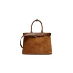 PRADA LARGE BUCKLE PRADA BUCKLE SUEDE BAG WITH BELT 1BA416 (38*27*14cm)