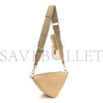 PRADA RAFFIA TRIANGLE SHOULDER BAG NATURAL (27*16*10cm) - Image 2