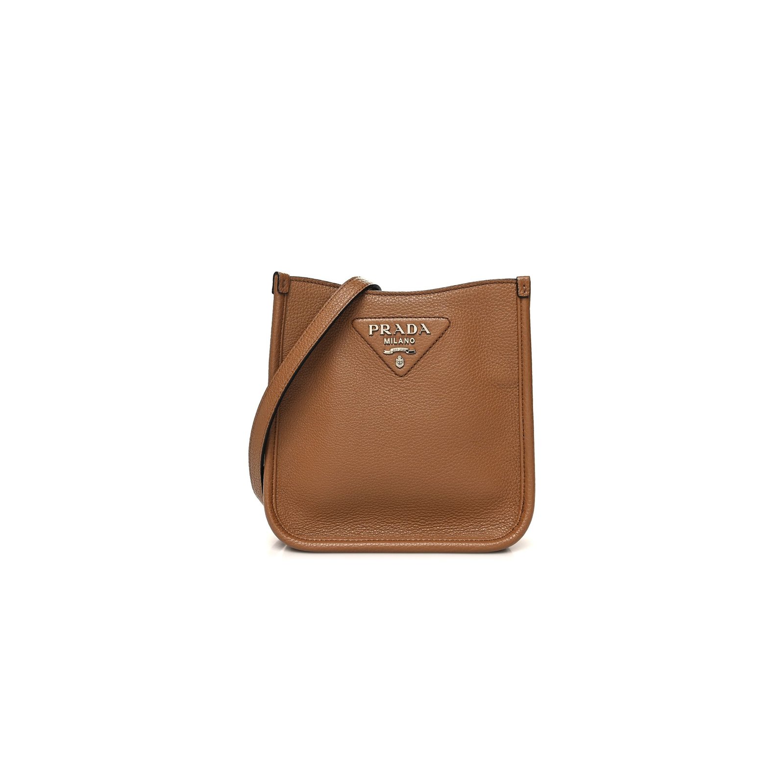 231d55ad0a768f4dac4f719147b1c8d4f364b9e7 PRADA VITELLO DAINO SOFT MINI SHOULDER BAG CARAMEL (20*19*13cm) - Image 1