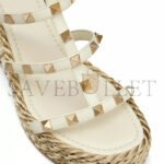 VALENTINO ROCKSTUD CALFSKIN WEDGE SANDAL WITH STRAPS 95MM 5W2S0F95EMP_I16 - Image 5