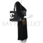 CHANEL CALFSKIN QUILTED LARGE CAMBON TOTE BLACK WHITE (30*25*15cm) - Image 2