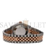 ROLEX STAINLESS STEEL 18K EVEROSE GOLD 31MM OYSTER PERPETUAL DATEJUST WATCH DARK RHODIUM 278271 - Image 3