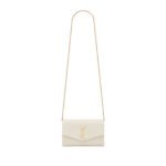 YSL UPTOWN CHAIN WALLET IN GRAIN DE POUDRE EMBOSSED LEATHER 6077881GF0J9207 (19*12*3cm)