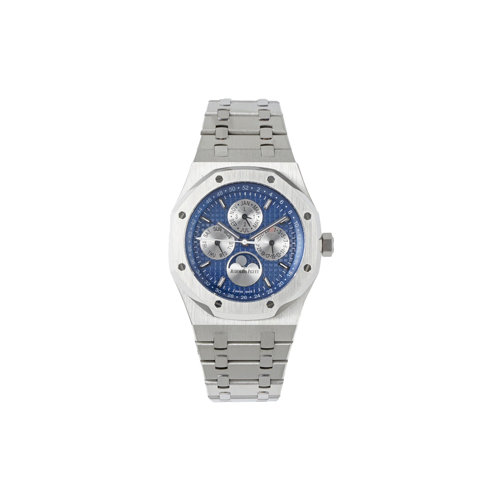 278d2827aee8d1887af2fcaf9b7480deb9e0b9c5 AUDEMARS PIGUET ROYAL OAK PERPETUAL CALENDAR TITANIUM BLUE DIAL 41MM WATCH 26574TI.OO.1220TI.01 - Image 1