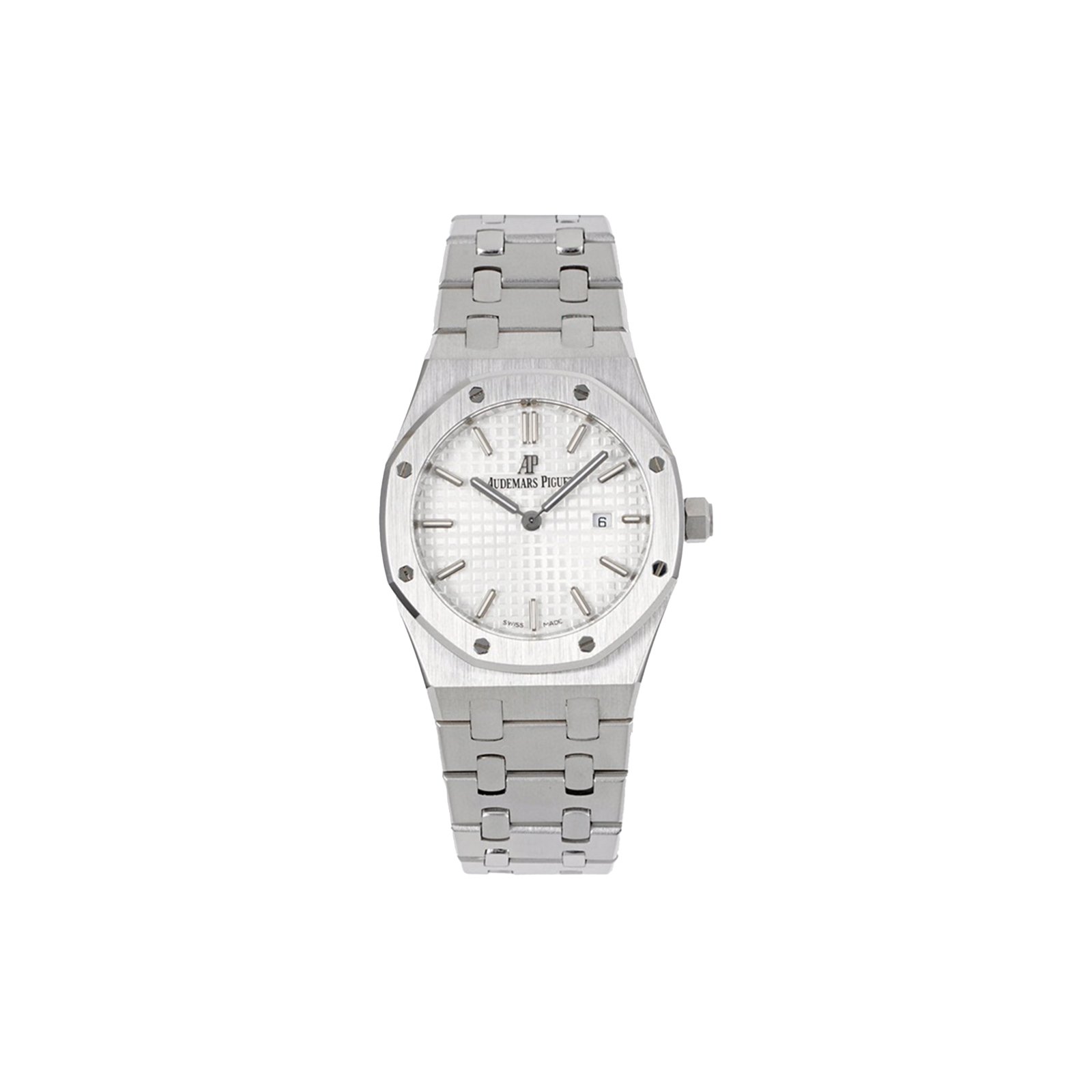 27e7e71ac412db30f73963a50fa6df2963c61a21 AUDEMARS PIGUET ROYAL OAK QUARTZ STEEL WHITE DIAL WATCH 67650ST - Image 1