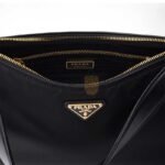 PRADA AIM�E LARGE RE-NYLON AND LEATHER SHOULDER BAG WITH PADLOCK 1BC232 (34*19.5*10cm) - Image 6