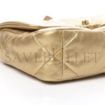 CHANEL 19 FLAP METALLIC GOATSKIN QUILTED MEDIUM GOLD AS0060 (26*16*9cm) - Image 4