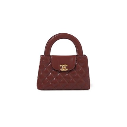 CHANEL BROWN QUILTED AGED CALFSKIN MINI KELLY BRUSHED GOLD HARDWARE AS4416 (19*13*7cm)