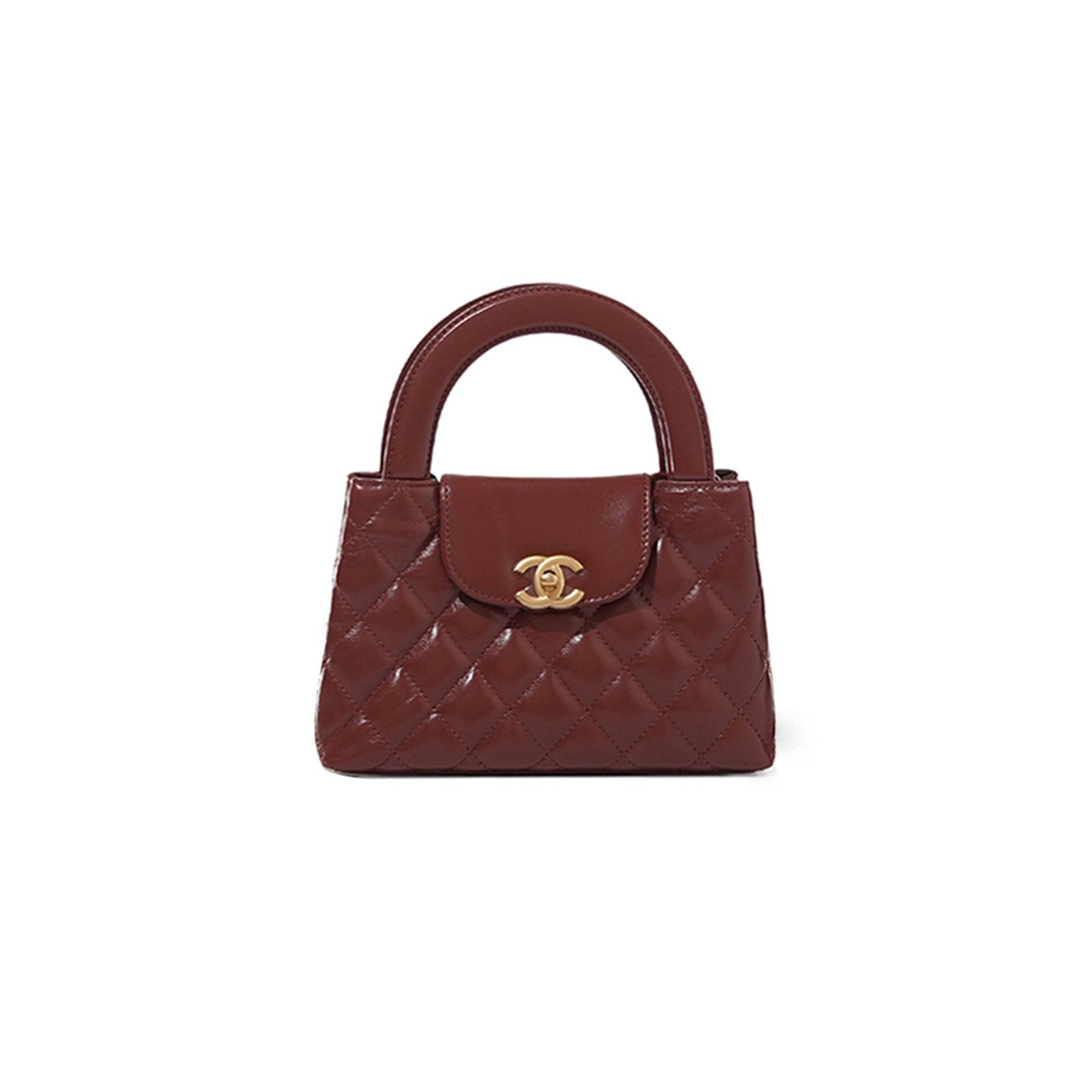 291d6aaf9ffdab78eec227b66d95418238f61ef2 CHANEL BROWN QUILTED AGED CALFSKIN MINI KELLY BRUSHED GOLD HARDWARE AS4416 (19*13*7cm) - Image 1