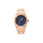 AUDEMARS PIGUET ROYAL OAK PERPETUAL CALENDAR 41MM ROSE GOLD BLUE DIAL WATCH 26574OR.OO.1220OR.03