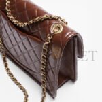 CHANEL SHINY CRUMPLED CALFSKIN & GOLD-TONE METAL LARGE FLAP BAG AS5145 (28*20*7cm) - Image 4
