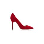 MANOLO BLAHNIK BB RED SUEDE POINTED TOE PUMPS 9XX-0417-0018