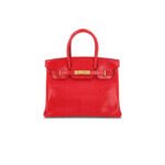 HERM�S MASTER BIRKIN 30 LIZARD RED GOLD BUCKLE H028352CA53 (30*22*16cm)