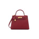 HERM�S MASTER A ROUGE GARANCE EPSOM LEATHER SELLIER KELLY 28 WITH GOLD HARDWARE (28*22*10cm)