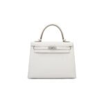 HERM�S MASTER KELLY 25 MILK GRAY GRIS PALE EPSOM SILVER BUCKLE (25*17*7cm)