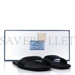 PRADA SATIN TRAVEL SLIDE SANDALS M 37.5 38.5 BLACK - Image 2