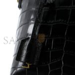 YSL BLACK MINI TOY SHOPPING CROC-EFFECT LEATHER TOTE 51307168 (18*17*8cm) - Image 6