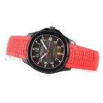 PATEK PHILIPPE AQUANAUT��BLACK VENOM��BLACK DIAL ON RED RUBBER STRAP WATCH 5167A - Image 2