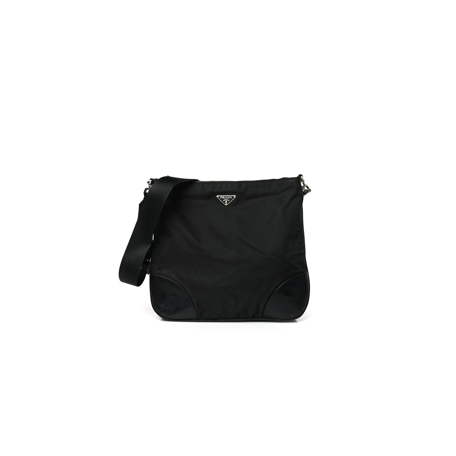 2b6ac32dbcd8f37062c8b016d7afaa9b81340dce PRADA TESSUTO NYLON SOFT CALF SHOULDER BAG BLACK (32*30*8cm) - Image 1