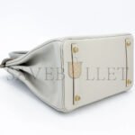 HERM�S MASTER BIRKIN 25 CROCODILE AND TOGO LEATHER PEARL GREY GOLD BUCKLE H076216CK15 (25*20*13cm) - Image 4