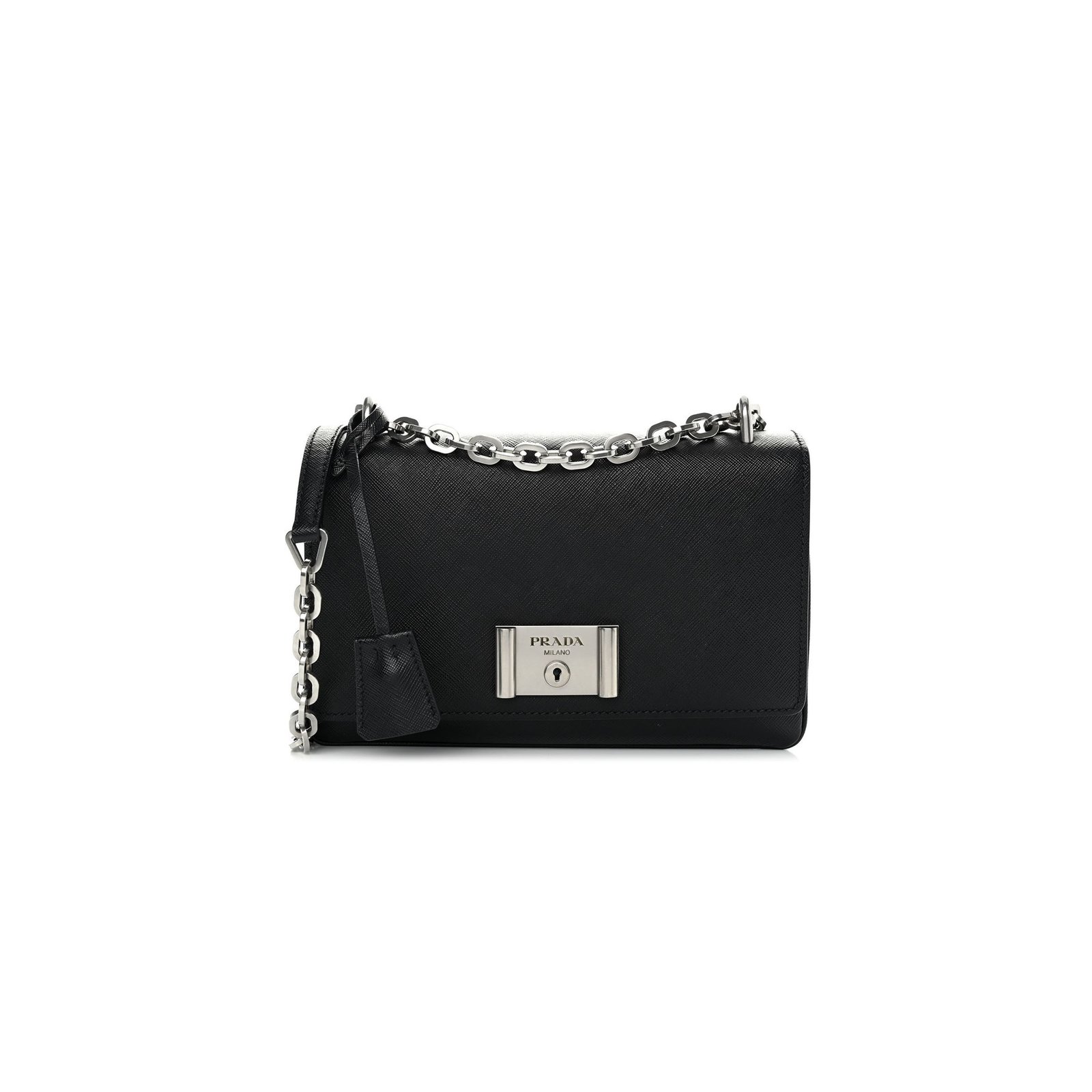 2b76bfcea061d1ffc534155f769f6bc0d3cf38f3 PRADA SAFFIANO LUX CHAIN SHOULDER BAG BLACK (24*15*6cm) - Image 1
