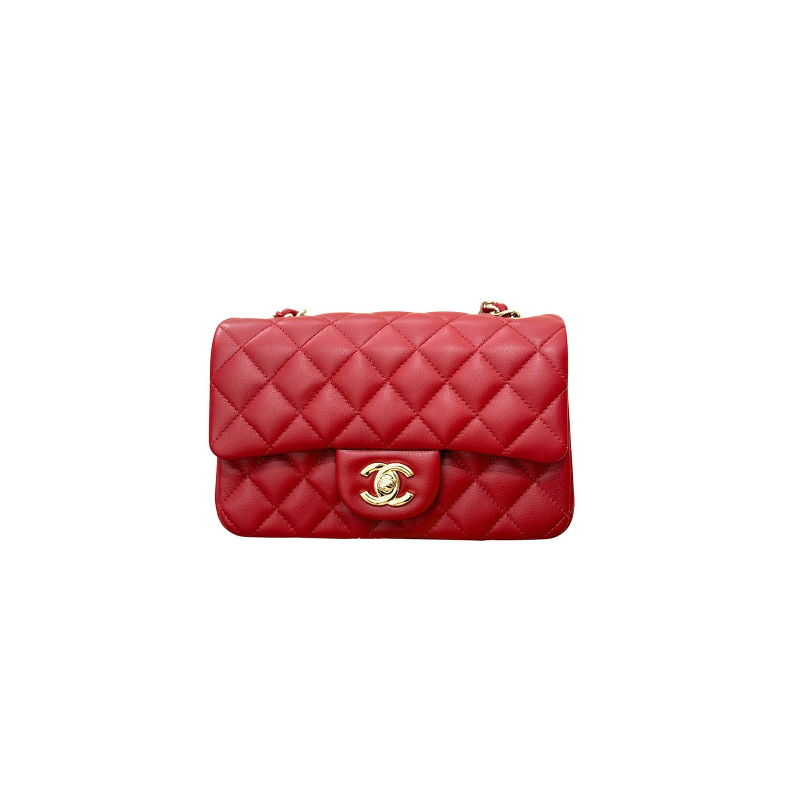 2b7c492157abb8b2f901015f3ae6d122044f6599 CHANEL LAMBSKIN QUILTED MINI DOUBLE FLAP DARK A01116 (20*12*7cm) - Image 1