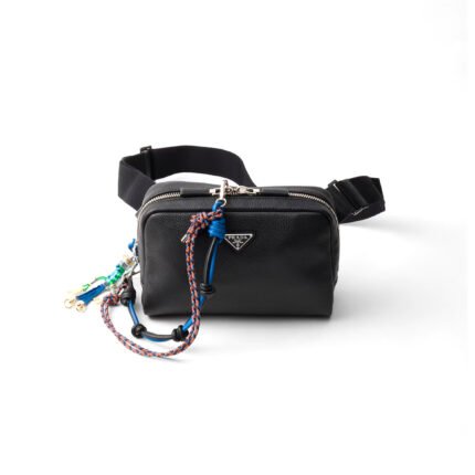 PRADA LEATHER SHOULDER BAG WITH CHARM 2VH181 (24*16.5*7cm)