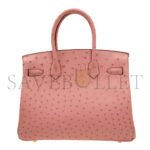 HERM�S MASTER BIRKIN 30 OSTRICH LEATHER CERAMIC PINK GOLD BUCKLE H041933CK72 (30*22*16cm) - Image 2