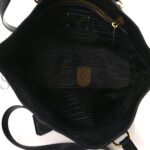 PRADA VITELLO DAINO EMBOSSED LOGO TOTE BLACK (30*26*14cm) - Image 4