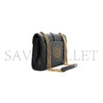 YSL MATELASSE CHEVRON MEDIUM SATCHEL BLACK 1187413 (24*17.5*6cm) - Image 2