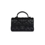 CHANEL MINI RECTANGULAR TOP HANDLE FLAP BAG SO BLACK LAMBSKIN AS2431 (20*13*6cm)